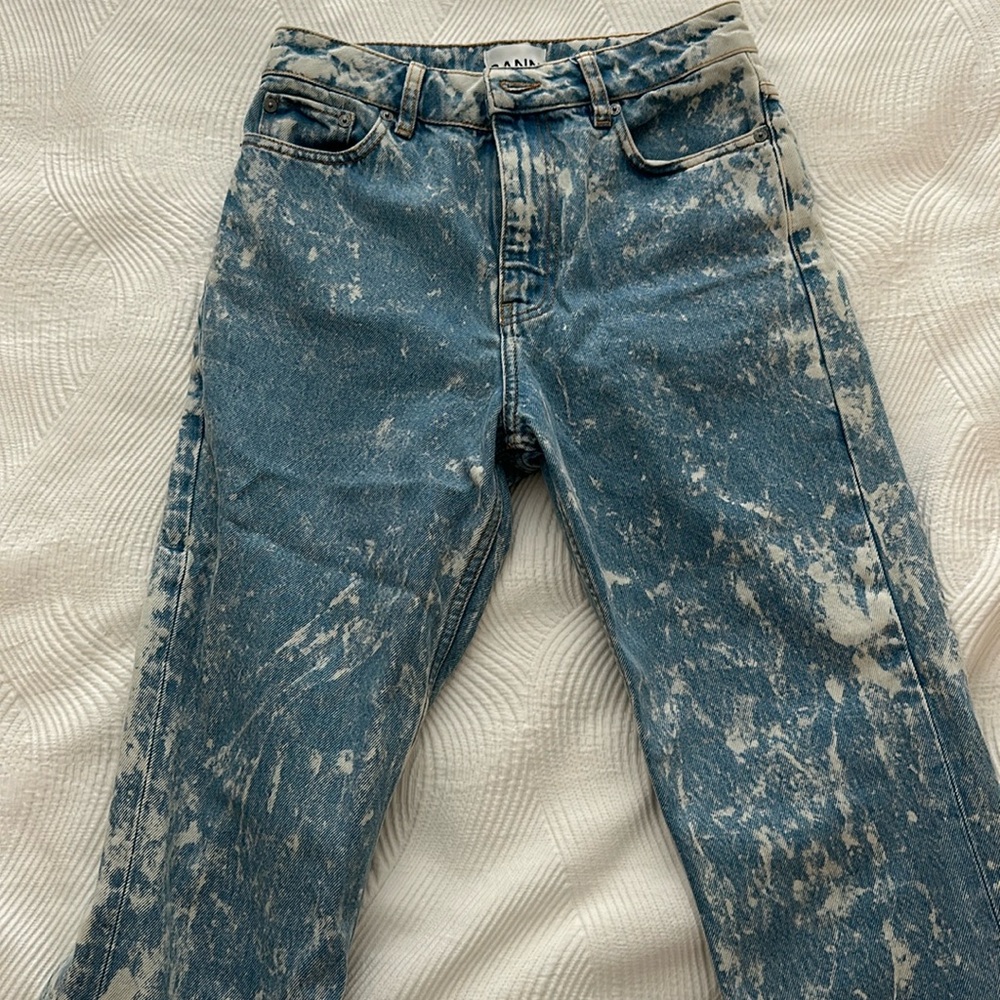 Ganni splatter paint jeans